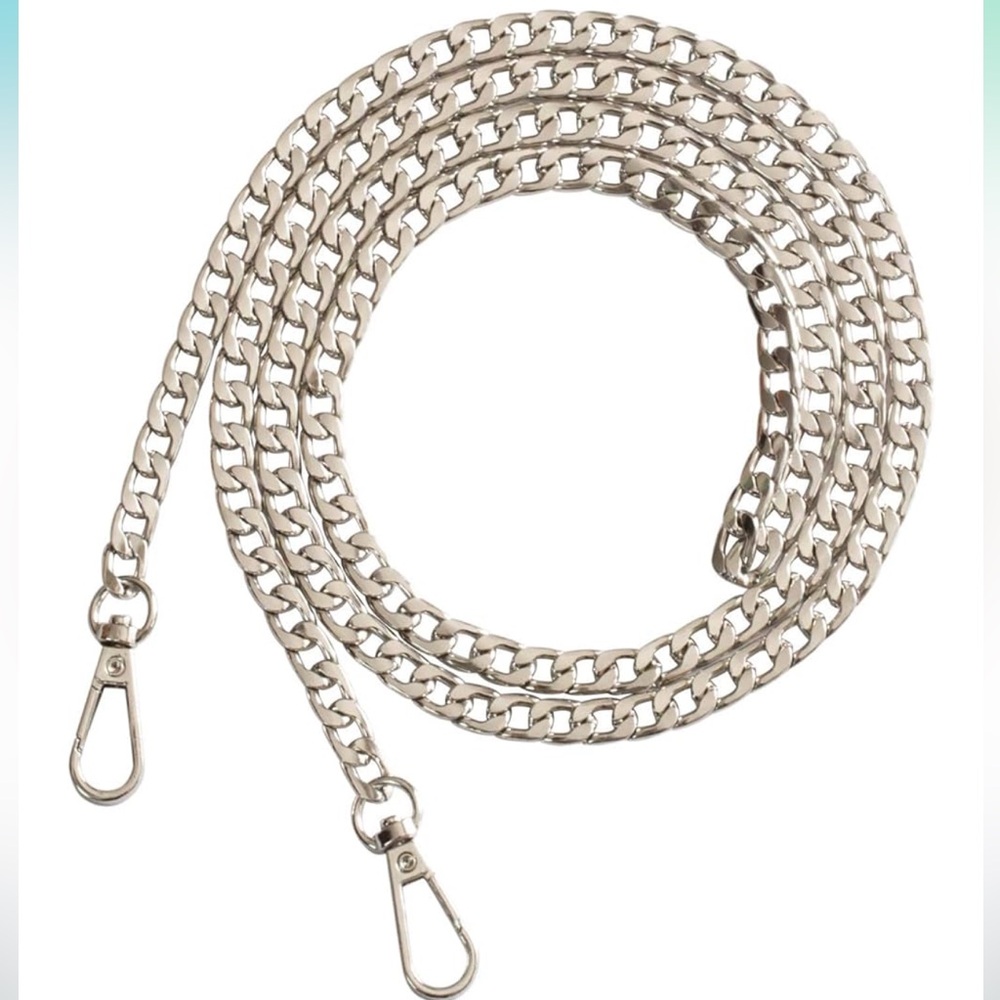 🆕 Purse Chain Strap Replacement Crossbody Bag Handbag Purse (Silver)